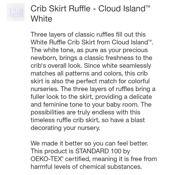cloud island Other Cloud Island Crib Skirt Ruffle White Poshmark